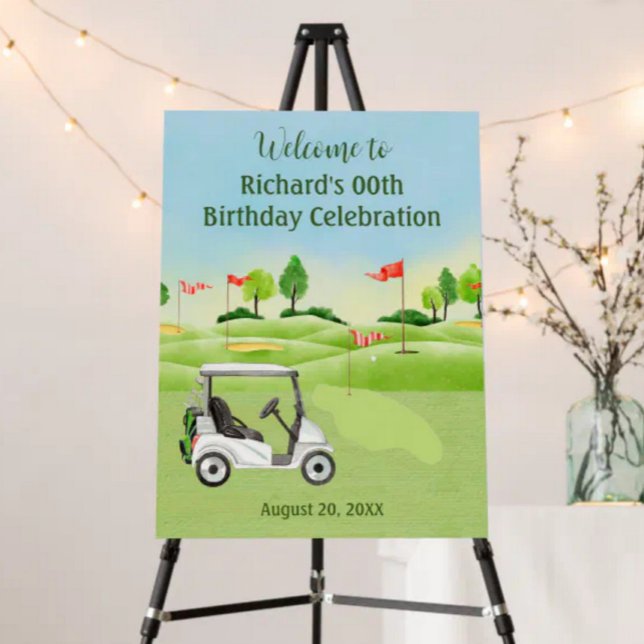 Birthday Party Golf Guy Welcome   Foam Board (Creator Uploaded)