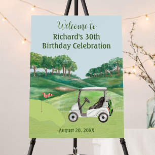 Birthday Party Golf Men's Welcome   Foam Board