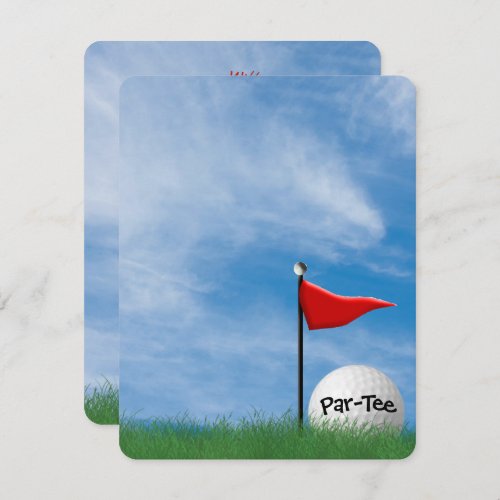 Birthday Party Golf theme Invitation