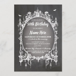 Birthday Party Gothic Frame Invite Halloween