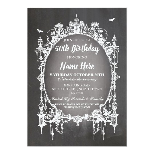 Birthday Party Gothic Frame Invite Halloween | Zazzle.com