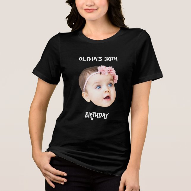 Birthday Party Group Custom Face Funny Birthday Tri-Blend Shirt (Front)