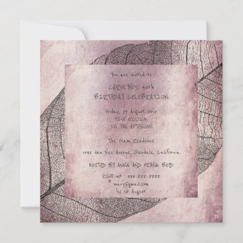 Birthday Party Grungy Pink Black Abstract Vip Invitation