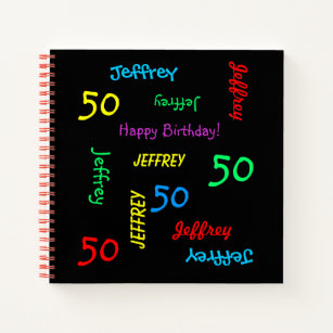 Birthday Party Guest Book, ANY NAME, ANY AGE, FUN Notebook