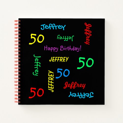 Birthday Party Guest Book ANY NAME ANY AGE FUN Notebook