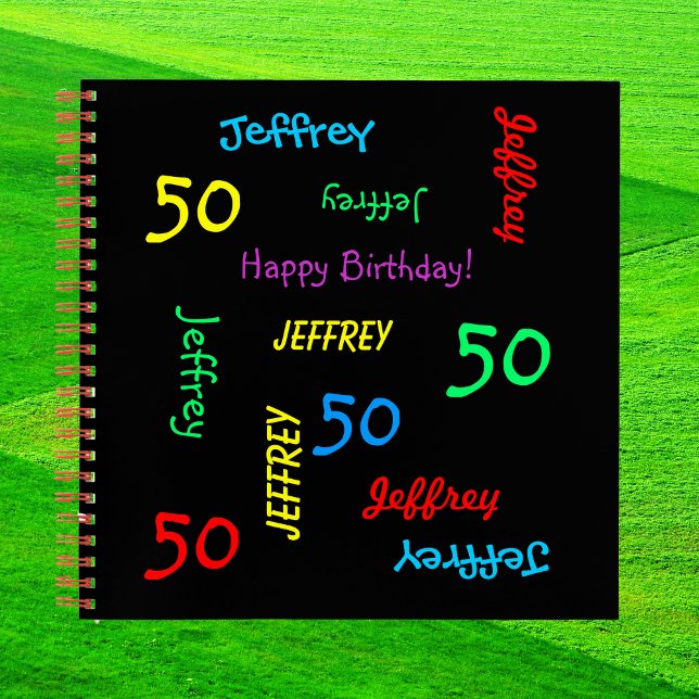 Birthday Party Guest Book, ANY NAME, ANY AGE, FUN Notebook (Creator Uploaded)