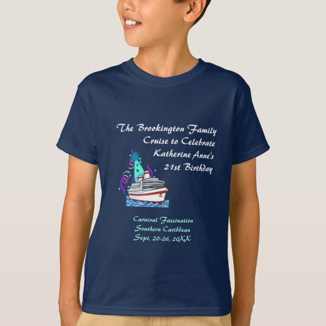 Birthday Party Hat Cruise T-Shirt (Front)