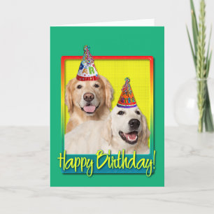 Birthday Party Hat - Golden Retriever Tebow Corona Card