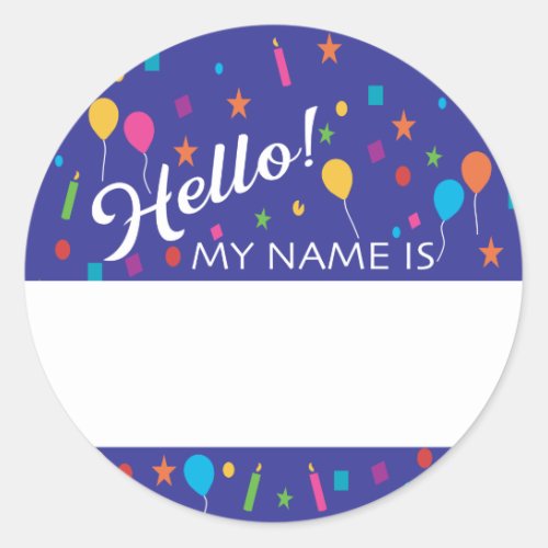 Birthday Party Hello Name Tag