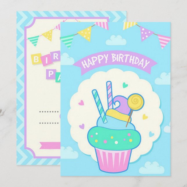 Birthday Party Holiday Card (Front/Back)