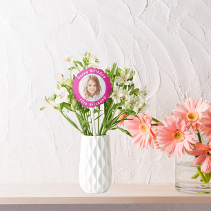 Birthday party hot pink photo girl balloon