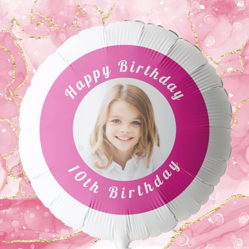Birthday party hot pink photo girl balloon