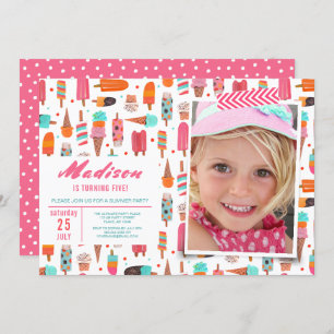 Birthday Party ice-cream summer Invitations