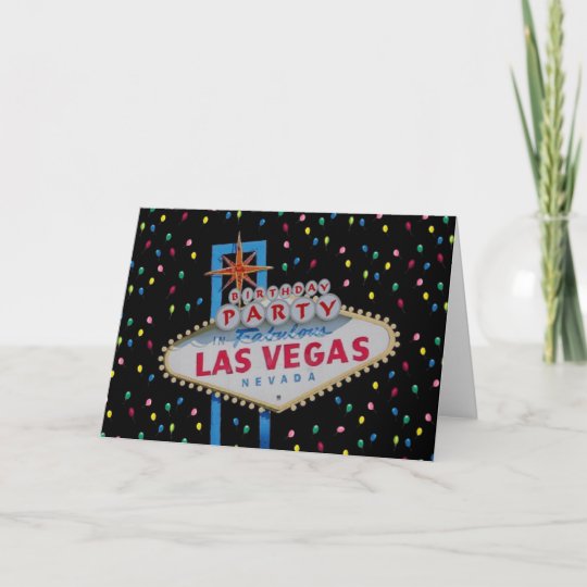 Birthday Party In Fabulous Las Vegas Balloons Card