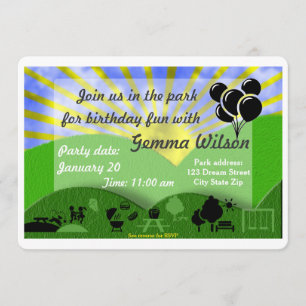 Birthday Party in the park invitation