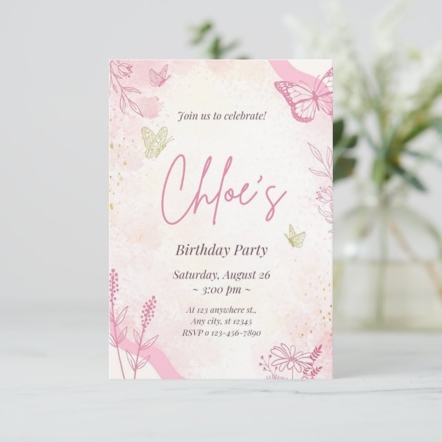 Birthday party invitation  (Standing Front)