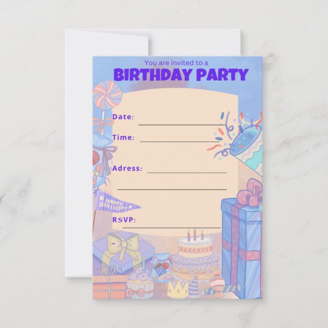 BIRTHDAY PARTY INVITATION  (Front)