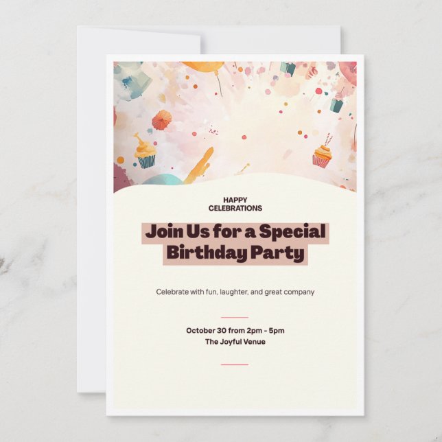 Birthday Party  Invitation (Front)