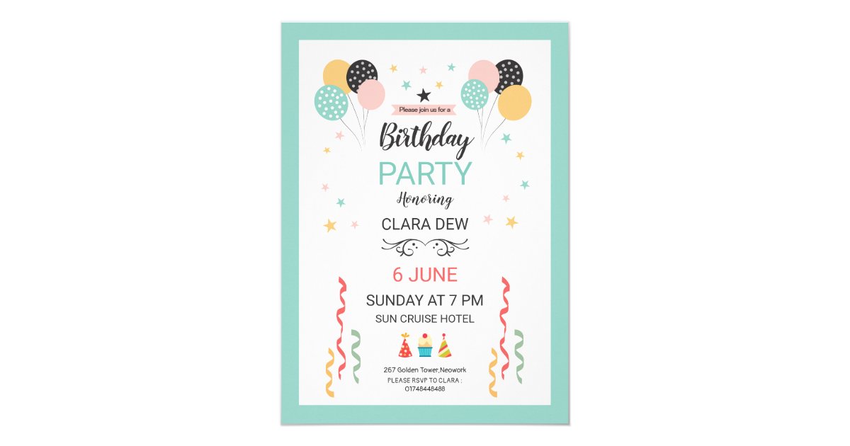 Birthday Party Invitation | Zazzle.com