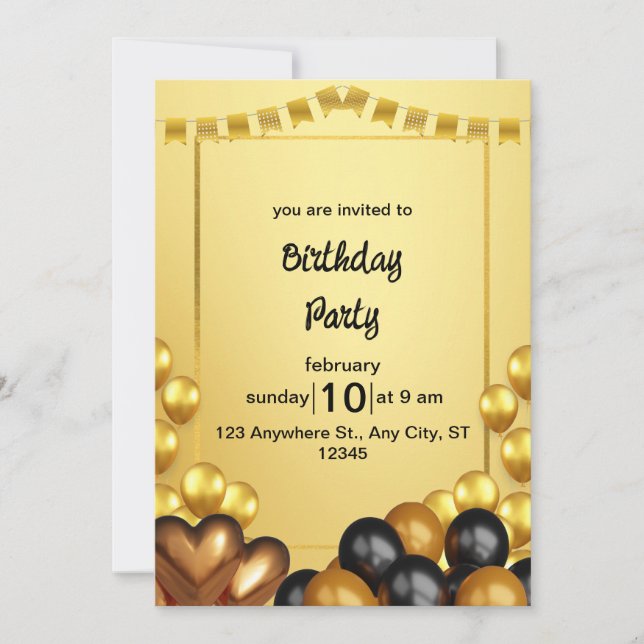  Birthday Party Invitation (Front)