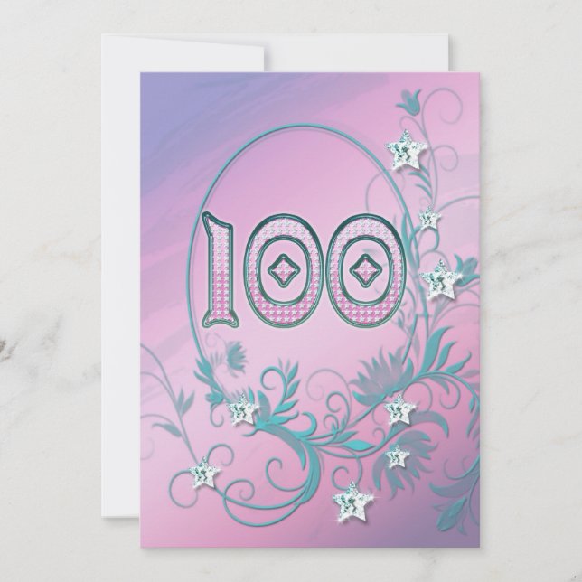 Birthday party invitation 100 years old (Front)