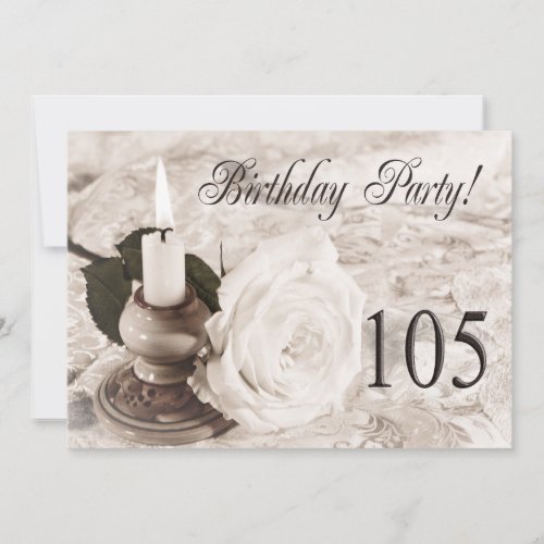 Birthday party invitation 105 years old