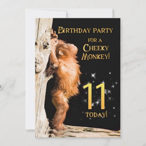 Birthday party invitation 11 with orangutan