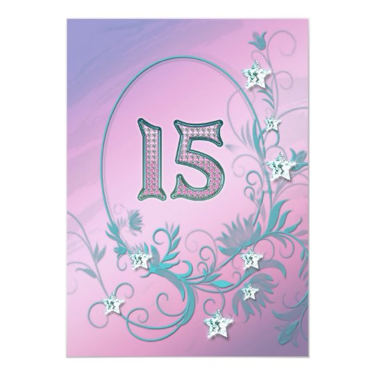 Birthday party invitation 15 years old