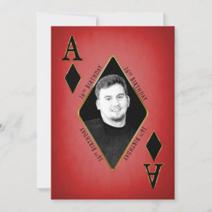 Birthday Party Invitation,16th, Poker Card, Photo Invitation