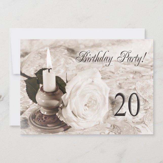 Birthday party invitation 20 years old (Front)