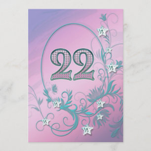 Birthday party invitation 22 years old