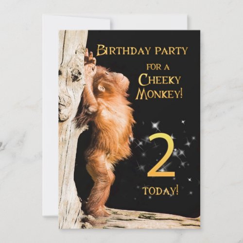 Birthday party invitation 2 with orangutan