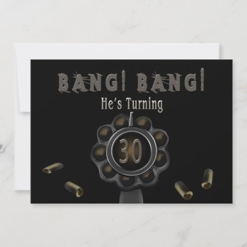 BIRTHDAY PARTY INVITATION _ 30TH _ BANG _Pewter