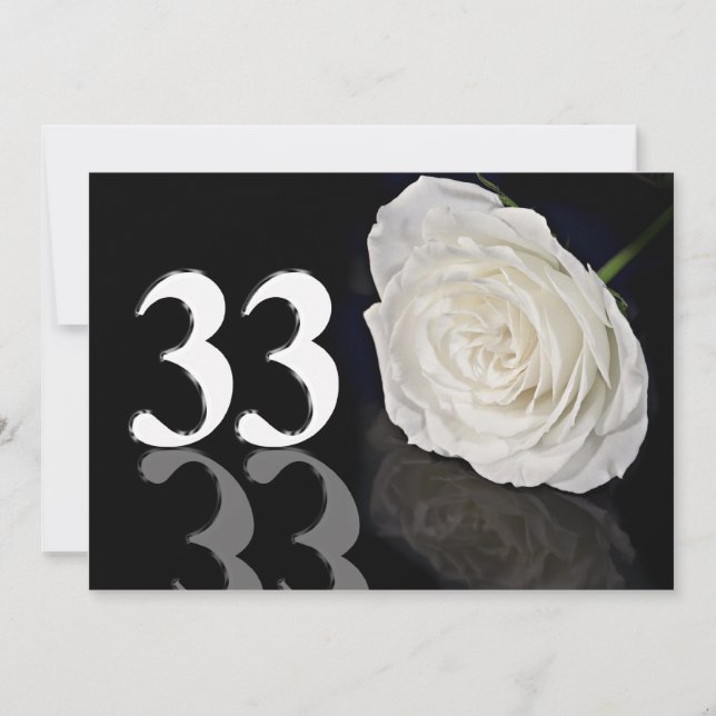 Birthday party invitation 33 years old (Front)