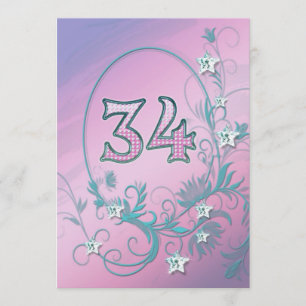 Birthday party invitation 34 years old