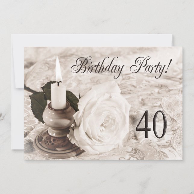 Birthday party invitation 40 years old (Front)