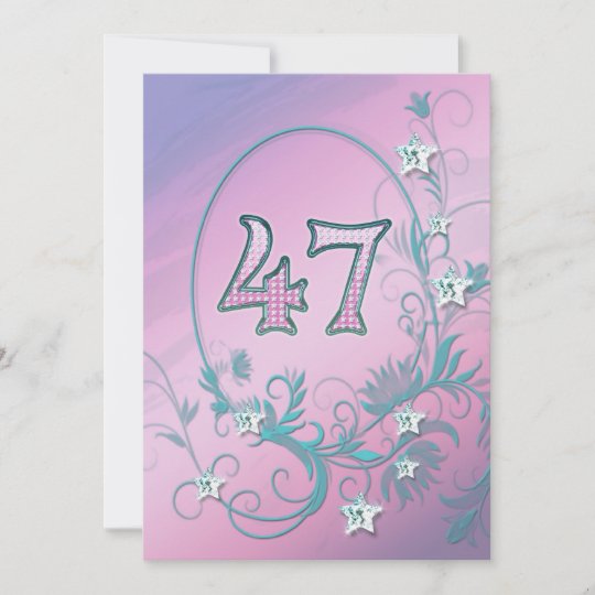 Birthday party invitation 47 years old | Zazzle.com