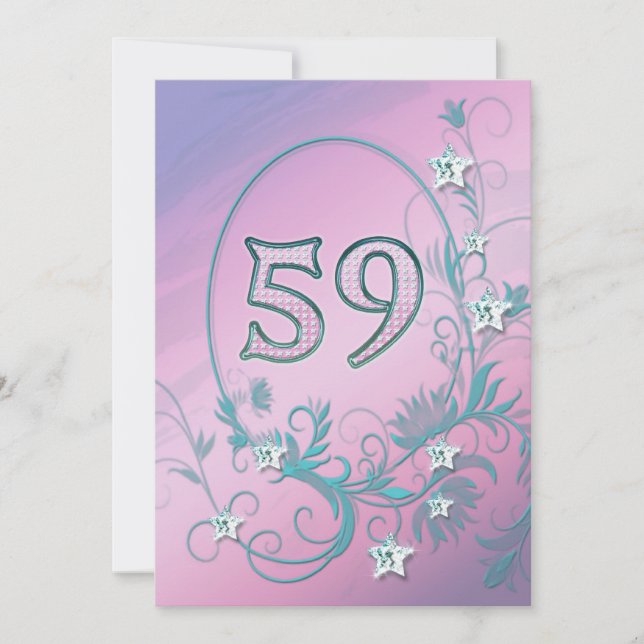 Birthday party invitation 59 years old (Front)