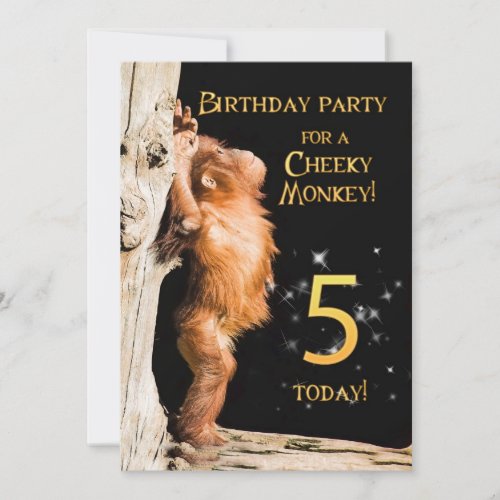 Birthday party invitation 5 with orangutan