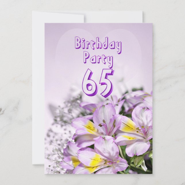 Birthday party invitation 65 years old (Front)