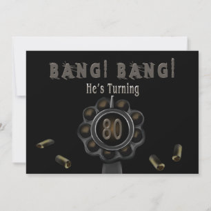BIRTHDAY PARTY INVITATION - 80TH - BANG Pewter