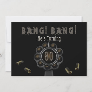 BIRTHDAY PARTY INVITATION - 80TH - BANG Pewter