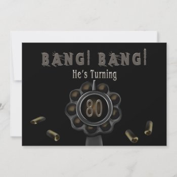 Birthday Party Invitation - 80th - Bang Pewter by TrudyWilkerson at Zazzle