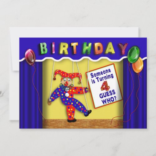 BIRTHDAY PARTY INVITATION _AGE 4 _ PUPPET STAGE