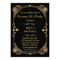 Birthday Party Invitation Any age, Art Deco Gatsby