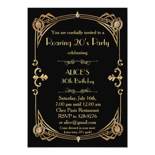 Art Deco Birthday Party Invitations 3