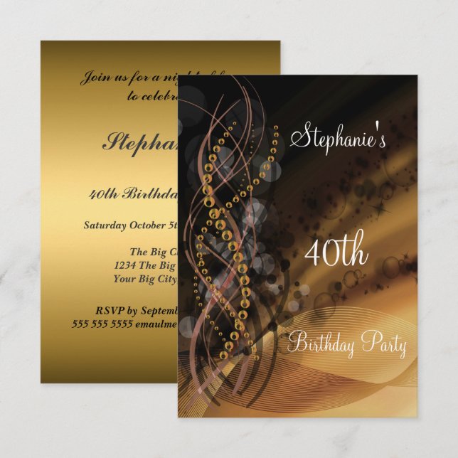 Birthday Party Invitation Any Birthday (Front/Back)