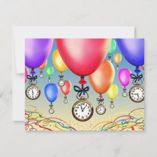 BIRTHDAY PARTY INVITATION ~ BALLOONS & WATCHES!