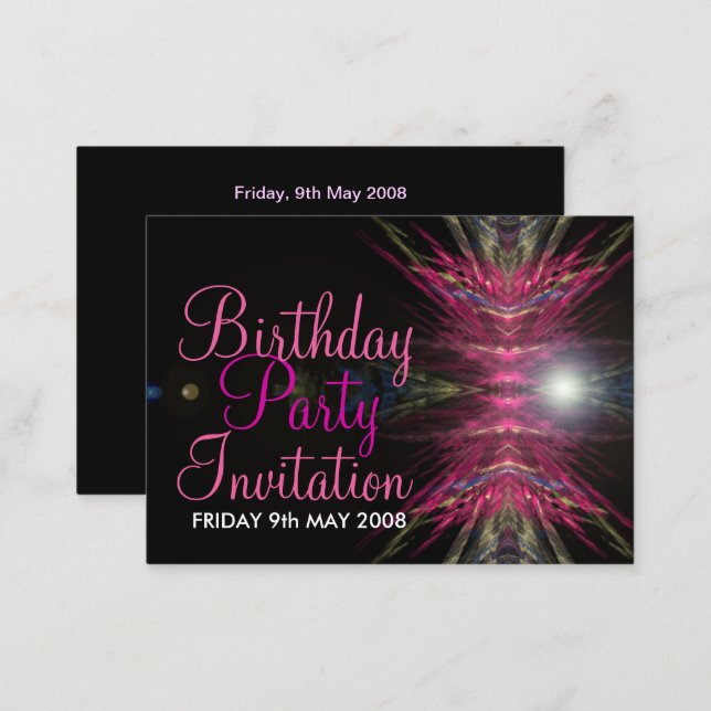 Birthday Party Invitation Card (Front/Back)