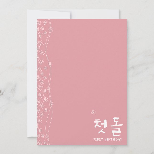 Birthday Party Invitation Card for Korean (Back)